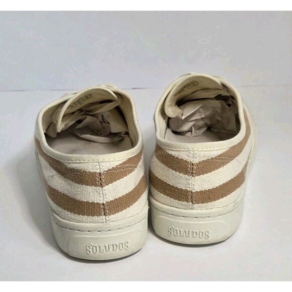 Soludos Classic Lace Up Sneaker Women's Sz 10 - Preowned - Brown & White Stripes - Picture 4 of 7